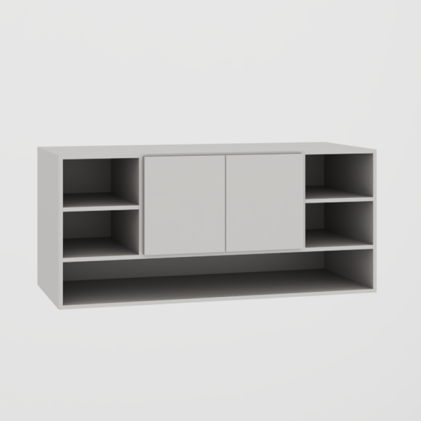 Vanité suspendue, 2 portes avec 3 niches - Eurolaminée