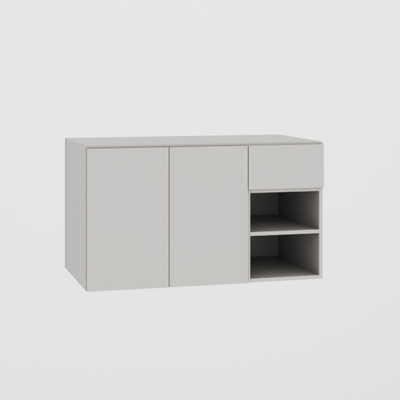 Suspended Vanity, 2 doors, 1 drawer and niches - Eurolaminate