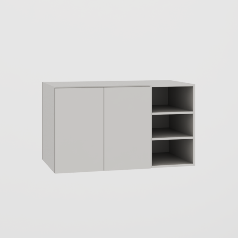 Vanité suspendue, 2 portes avec 3 niches - Eurolaminée