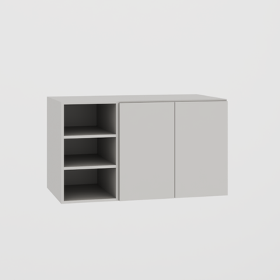 Vanité suspendue, 2 portes avec 3 niches - Eurolaminée