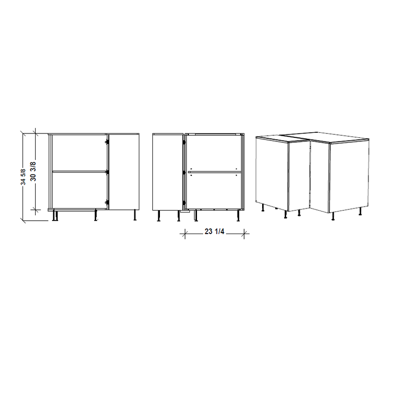 Bas coin -Cuisine - Portes thermoplastique