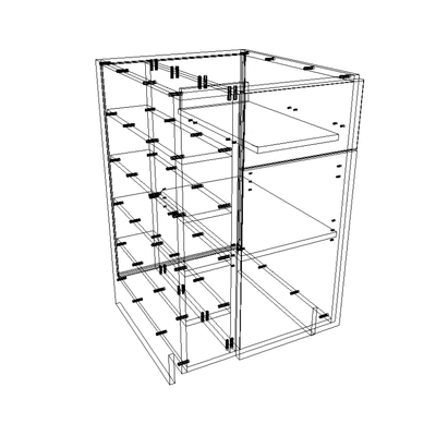 Bottom wine rack, 1 drawer &1 door - Kitchen - Eurolaminate