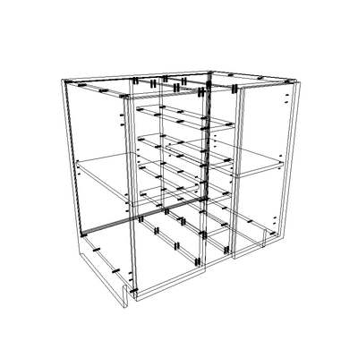 Bottom central wine rack, 2 doors - Kitchen - Eurolaminate