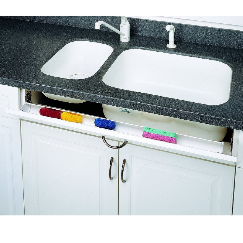 Bottom 2 doors for sink and 1 false drawer with S.O.S basket system - Kitchen - Thermoplastic door