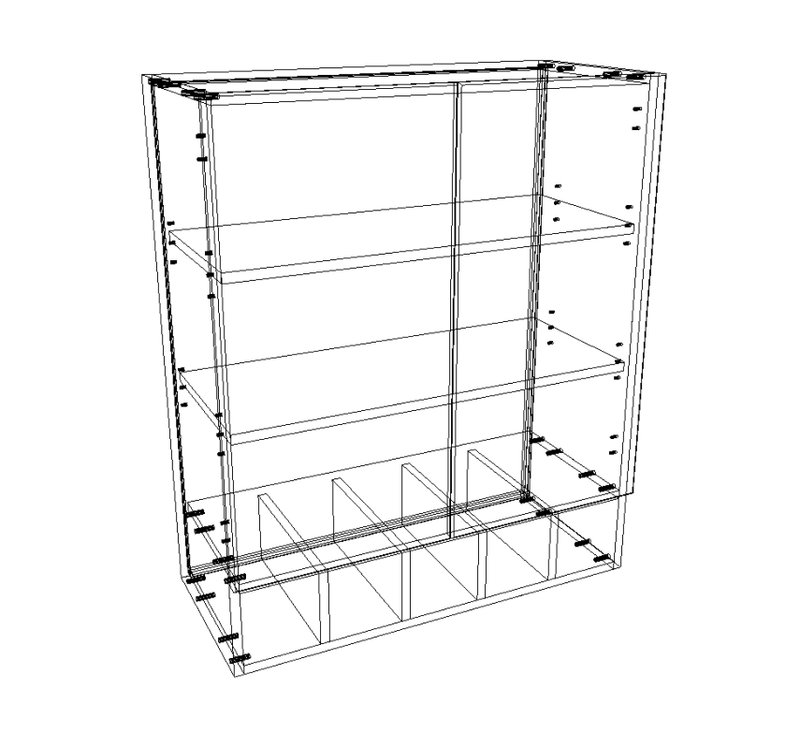 Haut carreaux a vin 2 portes - Cuisine - Portes thermoplastique