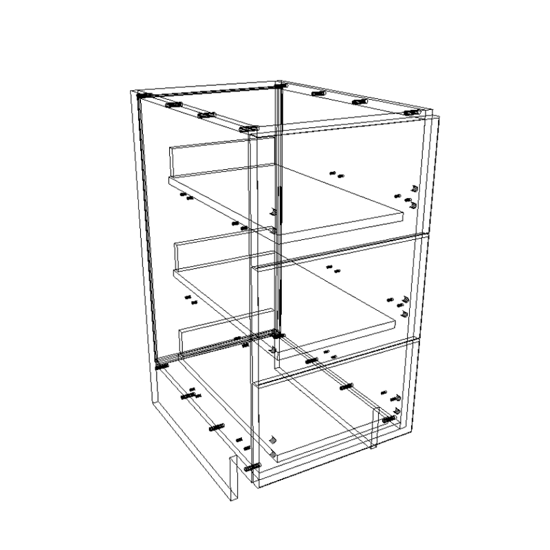 Bottom 3 Drawers - Vanity - Thermoplastic door