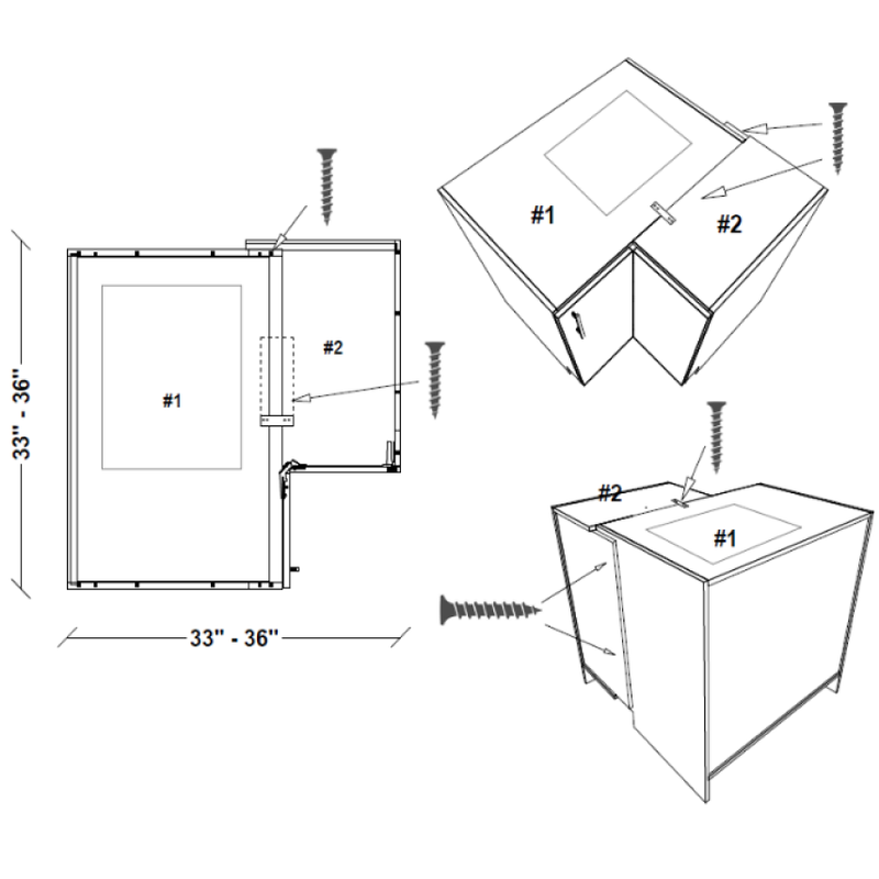 Bas coin -Cuisine - Portes thermoplastique