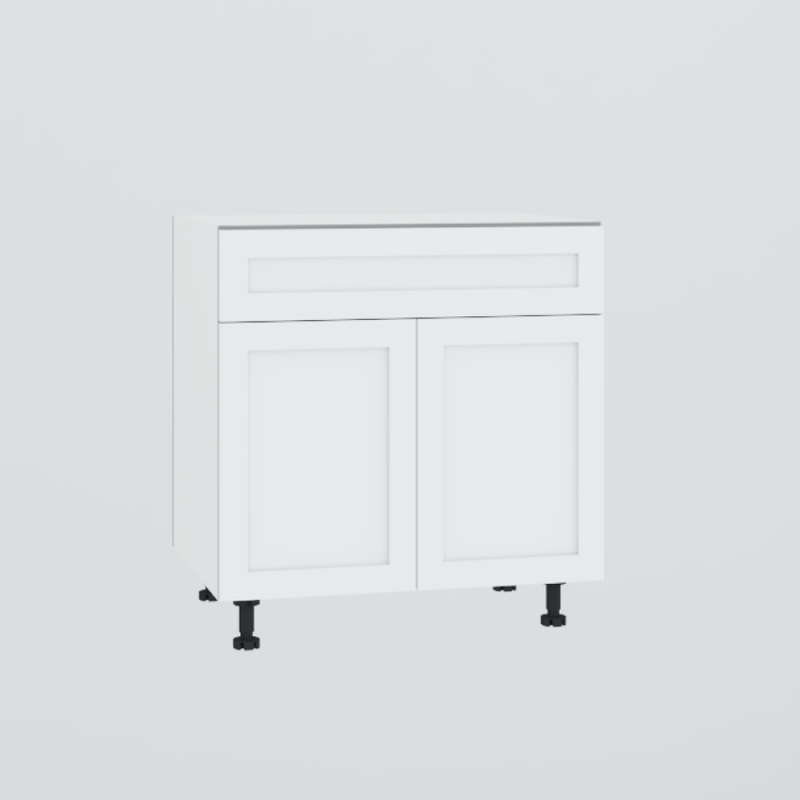 Bas évier 1 façade avec panier S.O.S et 2 portes - Cuisine - Portes thermoplastique