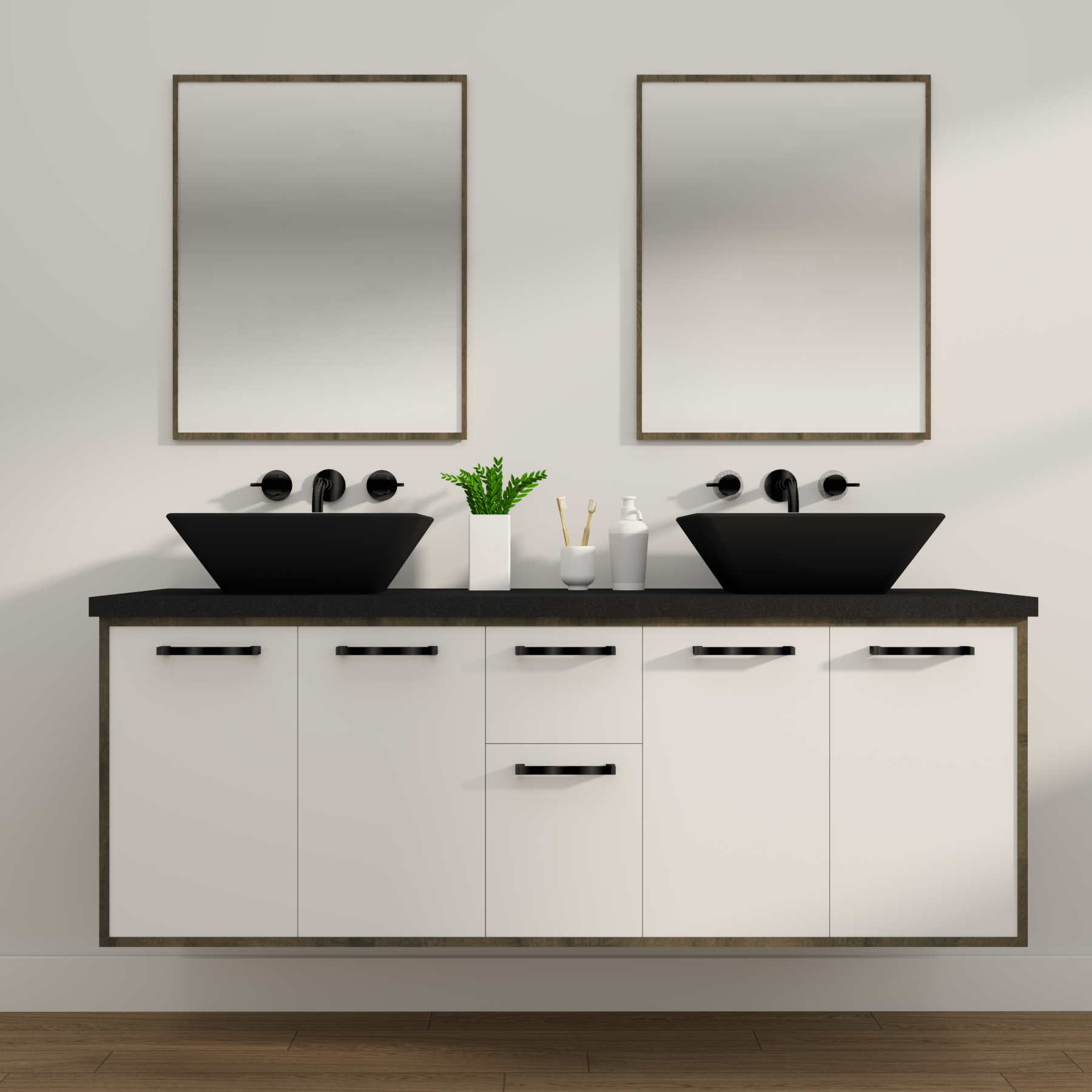 Vanité Moderne - 60'' pour 2 lavabos - Eurolaminée – cuisi-n-art.com