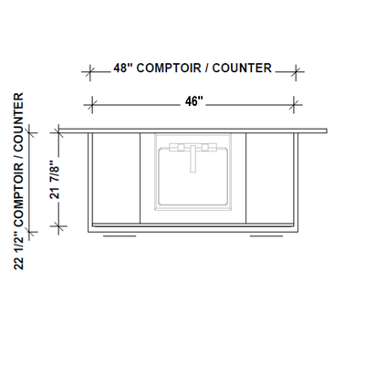 Modern Vanity - 48'' - Eurolaminate