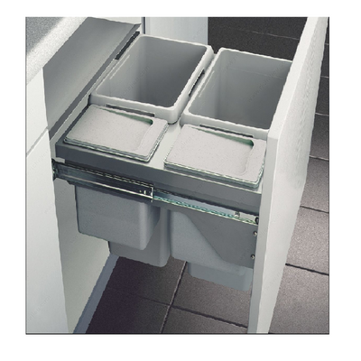 Bottom garbage can 4 Bins - Kitchen - Thermoplastic door