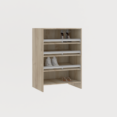 Base cabinet with shoe rods