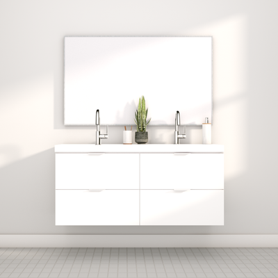 Fusion vanity - 47 1/2'' - Eurolaminate - Newyork sink/counter top in Porcelain included