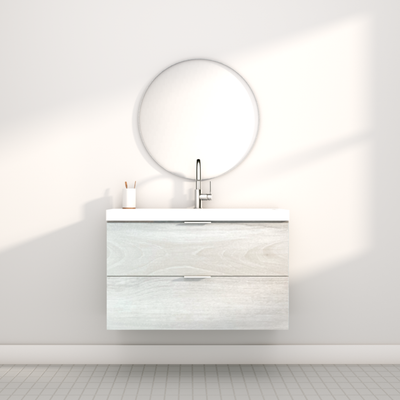 Fusion vanity - 35 1/2'' - Eurolaminate - Seattle sink/counter top in Porcelain included